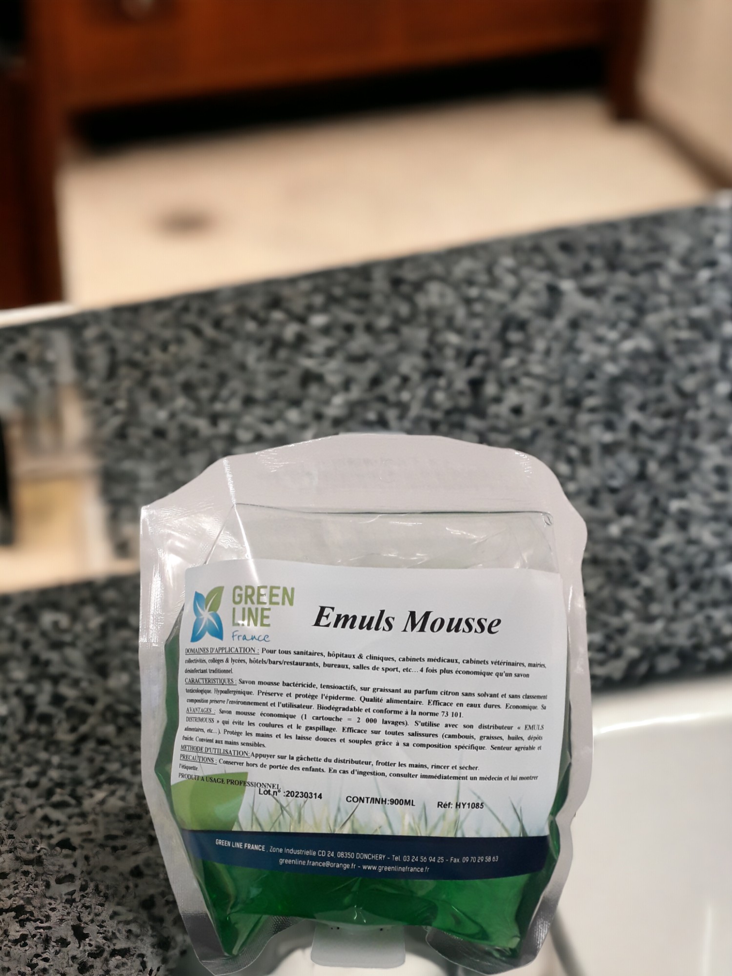 EMULS MOUSSE 900ML – SAVON MAINS DOUX SYSTEME MOUSSE