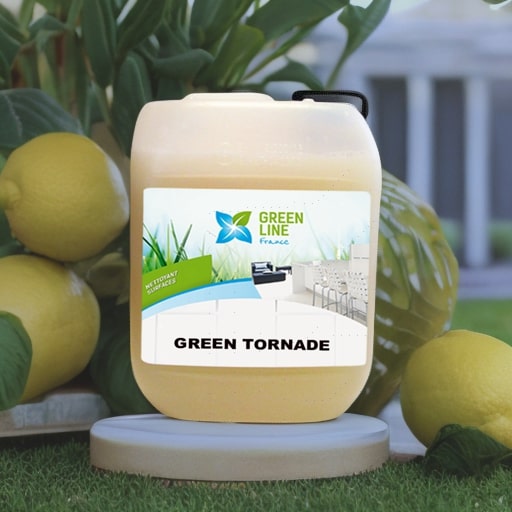 GREEN TORNADE 5L – NETTOYANT, DÉGRAISSANT, DÉSINFECTANT, AGRÉE CONTACT ALIMENTAIRE, DÉSODORISANT, 100 % BIODÉGRADABLE